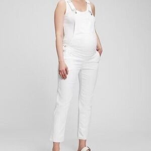 Gap white maternity overalls